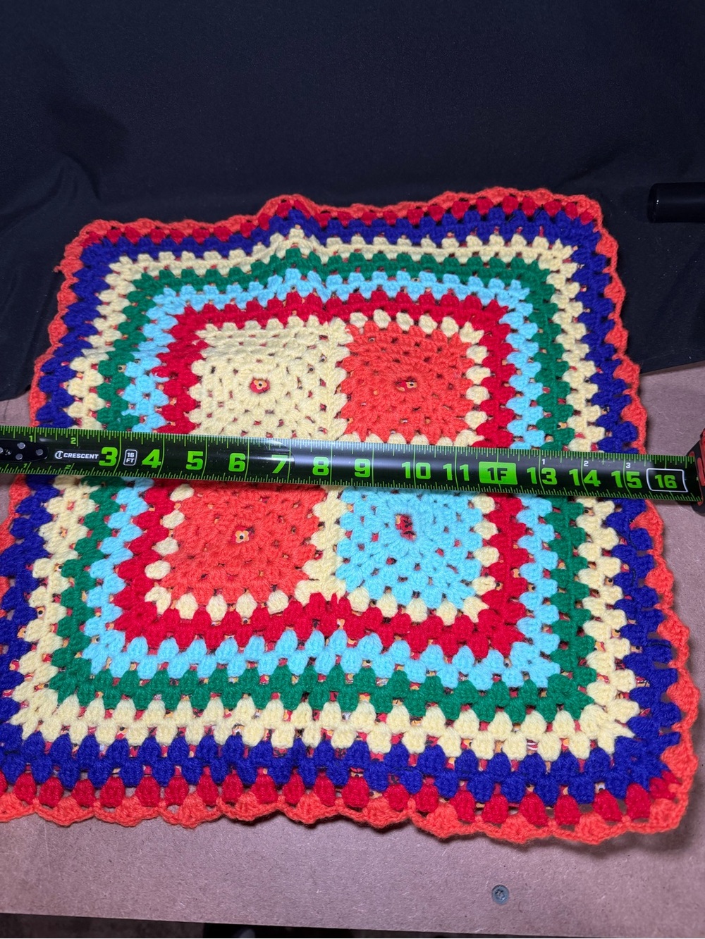 3 Vintage Handmade Crochet Granny Square Throw Pillow Covers 15x15 And 19x19